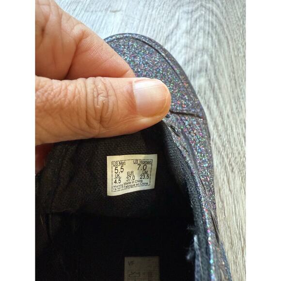 Vans Off the Wall Rainbow Glitter Purple/Black Shoes Men's 5.5 Women's 7.0 - Picture 8 of 10